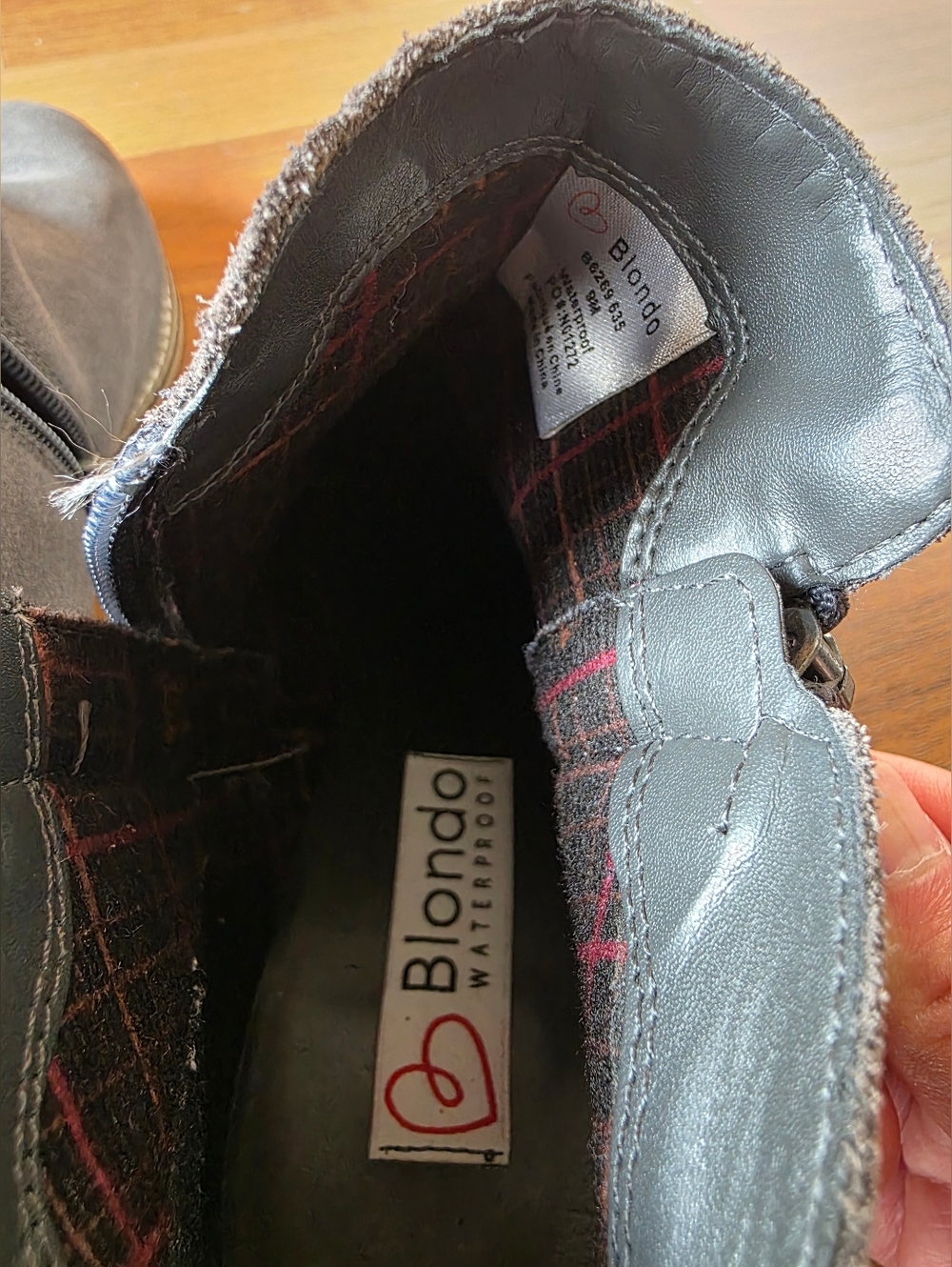 Waterproof Blondo Gray Suede Ankle Boots with Side Zipper - Picture 3 of 7